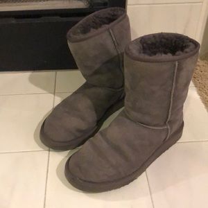 Classic Short Grey UGG Boots, Size 10